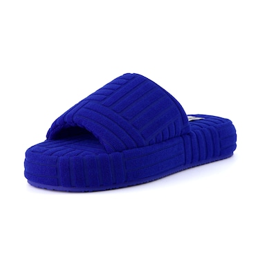 CUSHIONAIRE Women's RSVP slipper with +Memory Foam, Wide Widths Available, Royal Blue 9 W