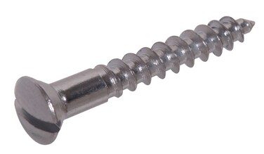 Hillman 1189 Brass Chrome Plated Oval Head Slotted Wood Screw 10 x 1 1/4 in. 20-Pack