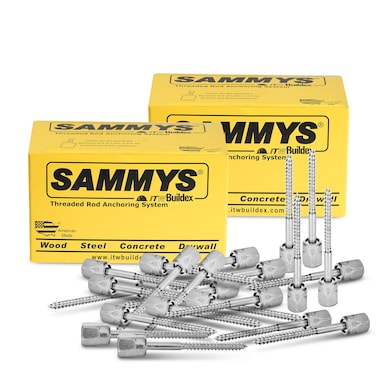 Everflow Sammys 8015925-50 GST 3 1/2 Inch Screw Vertical Threaded Rod Anchor Designed for Wood, Easy to Install, No Pre-Drilling Required, Steel with Zinc Finish 1/4 x 3 Inch Screw Length (Pack of 50)