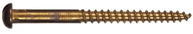 The Hillman Group 1880 12 x 1-1/4 Brass Round Head Slotted Wood Screw 15-Pack