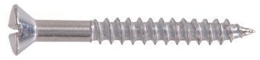 Hillman 1408 6 X 1 in. Chrome Plated Steel Oval Head Slotted Wood Screw 60-Pack