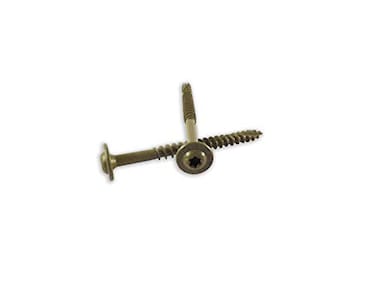 WoodPro Fasteners ST14X312-50PC 1/4-Inch by 3-1/2-Inch Length Round Washer Head Exterior Wood Screws, 50-Pack , Gold