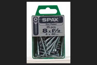 SPAX Multi-Material Screw 1-1/2" Zinc Phillips/Square Multiple Material Thread Flat Head Box 25