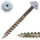 #9 x 1-3/4" Saberdrive White Cabinet Screws 1 LB, Approx. 123 Pieces, Durable Wood Screws, Serrated Thread for Secure Fastening, Avoid Cam Out