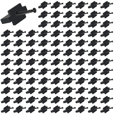 100 Pack Hidden Fasteners Nylon Clips Composite Decking Fasteners with Mounting Screws for Deck Fastening for Deck Boards, Wood Deck Frames and Other Grooved Composite Decks