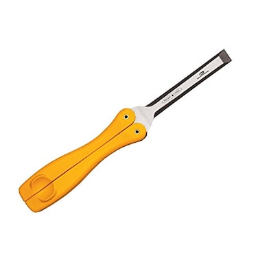 FastCap Pocket Wood Chisel with Foldable Nylon Handle for Carpentry and Woodworking - 1/2" Precision Tool Steel, 56-58 Rockwell Hardness - 80494, Yellow