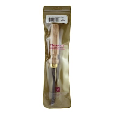 Flexcut Mallet V-Tool, Straight Gouge Chisel, 60 Degrees, 3/8 Inch (MC360)