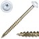 #9 x 2-1/2" Saberdrive White Cabinet Screws 1 LB, Approx. 87 Pieces, Durable Wood Screws, Serrated Thread for Secure Fastening, Avoid Cam Out