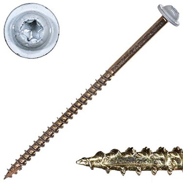 #9 x 3-1/2" Saberdrive White Cabinet Screws 1 LB, Approx. 64 Pieces, Durable Wood Screws, Serrated Thread for Secure Fastening, Avoid Cam Out