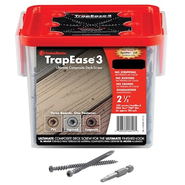 FASTENMASTER Fmtr3-212 2-1/2" Trapease 3 Composite Deck Screw Trex-Tiki Torch - 100 sq.ft