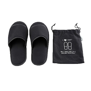 Comfysail Foldable Portable Slippers Washable Open Toe Towelling Slippers with Storage Bag for Spa Travel Hotel/Home Guest 34-43