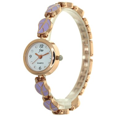 TimeMax Fashion Stainless Steel Leaf Pattern Bracelet Strip Rhinestone Arabic Numerical Dial Watch Women Jewelry Wristwatches Clock Casual