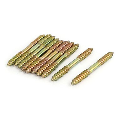 uxcell A15113000ux1844 M8 x 73mm Double Ended Wood to Wood Furniture Fixing Dowel Screw (Pack of 10)