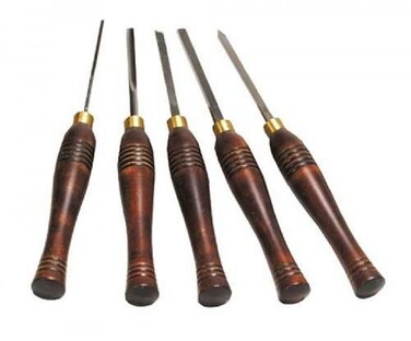 PSI Woodworking LCMINI2 Lathe Woodturning 5pc HSS Mini Chisel Set,one color