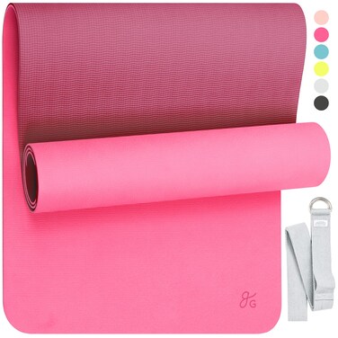 Greater Goods Professional Yoga Mat - Exercise Mat for Fitness, Balance, and Stability, Carrying Strap Included, Pebble Gray