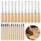 Calary 24Pcs Wood Carving Chisel Set Wood Carving Kit Including Small and Large Size Wood Carver Set