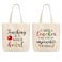 Vansolinne Teacher Appreciation Tote Bags 15''x16'' Women Canvas Teacher Tote Bag - Grateful End of Semester Retirement Teacher Thanksgiving Christmas Gifts 2PCS