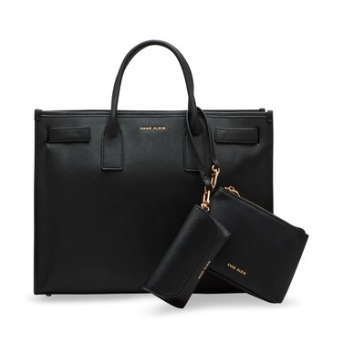 Anne Klein AK 3 Piece Work Tote Gift Set, Black