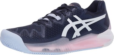 ASICS Women's Gel-Resolution 8 Clay Tennis Shoes, 6, Peacoat/White