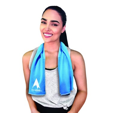 AlphaCool Mesh Instant Cooling Towel for Neck and Face, Cold Towel for Hot Weather, Sports, Gym, Camping, Travel Cool Blue