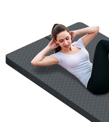 nuveti Large Exercise Mat - 15mm/20mm/30mm Thick Yoga Mat   Workout Mat for Fitness, Yoga, Pilates, Stretching &amp; Floor Exercises for Women &amp; Men with Free Carrying Bag