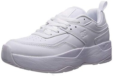 DC Women's E.TRIBEKA Platform Skate Shoe, White, 10 M US