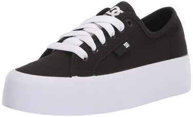 DC Women's Manual Platform Low Shoe Skate, Black/White, 10.5