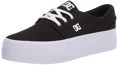 DC womens Trase Platform Skate Shoe, Black/White, 10.5 US
