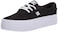 DC womens Trase Platform Skate Shoe, Black/White, 10.5 US