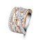 JMO Fashion Statement Ring Two-Tone Rose Gold Plated Crossover Wide Band Ring Women (6)