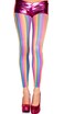 MUSIC LEGS Rainbow Vertical Striped Leggings, Rainbow