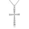 ELEGANZIA Sterling Silver Cross Necklace for Women, Silver Cross Chain with Cubic Zirconia Cross Pendant, Religious Christian Jewelry