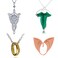 HJYZY 4 pcs Elven Necklace Green Leaf Pin Brooch Pendant Chain Necklace Aragorn Arwen Evenstar Jewellery Elf Ears Set