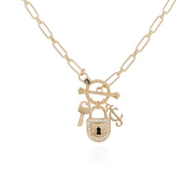 Juicy Couture Silvertone Thick Chain Heart Charm Toggle Necklace For Women