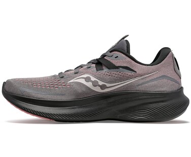 Saucony Women's Ride 15 Running Shoe, Charcoal/Shell, 9.5