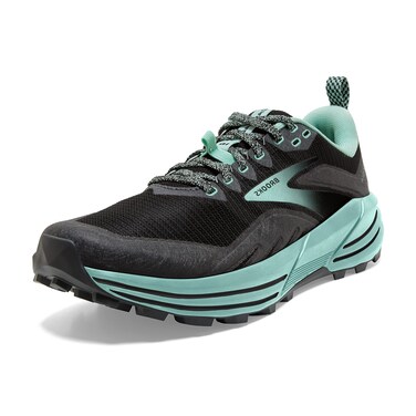 Brooks Women's Cascadia 16 Trail Running Shoe - Black/Ebony/Yucca - 5 Medium