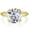 Bo.Dream Round Cut 5 Carat Cubic Zirconia Solitaire Engagement Rings for Women 14K Gold Plated Sterling Silver Wedding Band Size 7