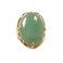 xinpeng Natural Stone Adjustable Finger Rings Semi Precious Oval Shaped Gemstone Jewelry For Women Anniversary Birthday Wedding Gift (Green Aventurine)