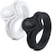 Rinfit Silicone Rings for Women - Pear Engagement Silicone Ring - Womens Rubber Wedding Bands - White &amp; Black Rings - Size 6
