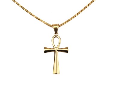 LINLINCHIC Stainless Steel Coptic Ankh Cross Religious Necklace for Women Men, With 23.6 Inch Chain