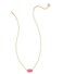 Kendra Scott Womens Elisa Pendant Necklace Gold Bright Pink Kyocera Opal OS
