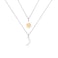 Nother Sun Moon Necklace Double Chains Moon and Sun Y Pendant Necklace Vertical Bar Looped Adjustable gifts Necklace for Women Men Boys Girls 2 in 1 Set
