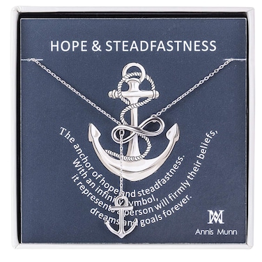 Annis Munn Anchor Infinity Pendant Women Necklace 925 Sterling Silver Women Jewelry Y shaped Adjustable Necklace Gifts for Her