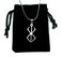 Ann Claridge Berserker Rune Necklace,with 20in Chain,Pure 304 Stainless Steel,Viking Warrior Protection Symbol Charm Pendant and Black Drawstring Bag,Silver
