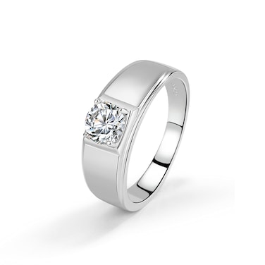 Dankadi Noble Men &amp; Women Solid 925 Sterling Silver Ring Glittering 5A Cubic Zircon Inlaid Wedding Ring - index finger or Ring Finger Sizes 7-13# Fashion Jewelry Gift Party Accessories (8)