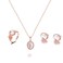 3 PCS Set Rose Gold Plated Women's Wedding Bridal Colored Crystal Ring Necklace Earrings Bohemian Rose Gold Jewelry