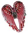 YACQ Women's Angel Wings Stretch Rings Fit Finger Size 7 to 9 - Elastic Soft Band Perfect for Arthritis - Lead &amp; Nickle Free - Silk Scarf Holders - (1-1/2 H x 1-1/5 W) Inches (Red)