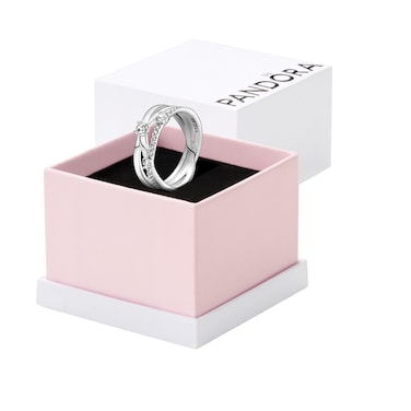 PANDORA Sparkling Triple Band Ring - Sterling Silver Ring for Women - Gift for Her - Sterling Silver with Clear Cubic Zirconia, With Gift Box - Size 9, With Gift Box