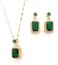 EVOLS DESIGNS Green Stone Necklace Pendant With Beautiful Gold Chain And Earing Set, Comes With Custom Packaging. A Wonderful Gift For All Occasions.
