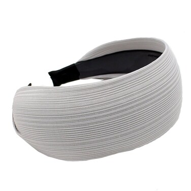 mollensiuer Fashion Elegant Wide Cloth Headband Hair Band Hair Hoop Accessories with Teeth for Women and Girls (Grey)